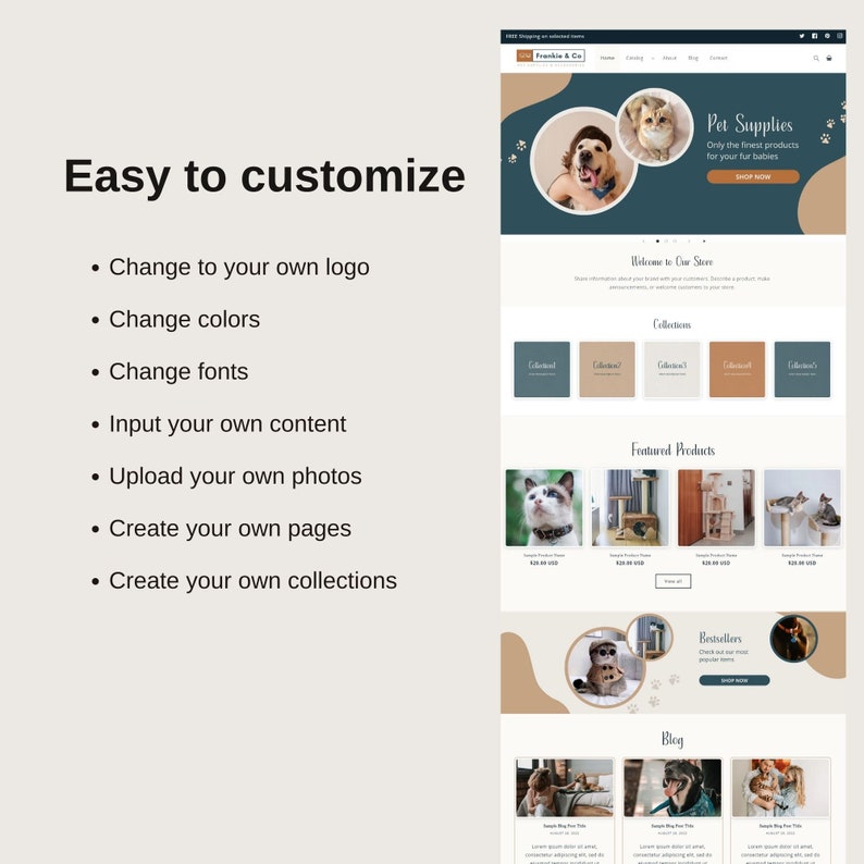 Pet Store Shopify site Template, Pet Supplies Shopify Theme, Pet