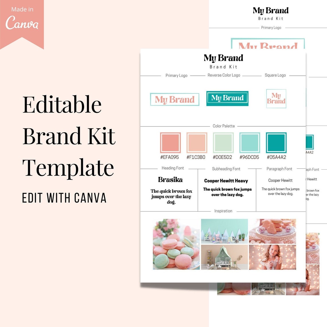 Canva Brand Kit Template Brand Board Template Pastel - Etsy