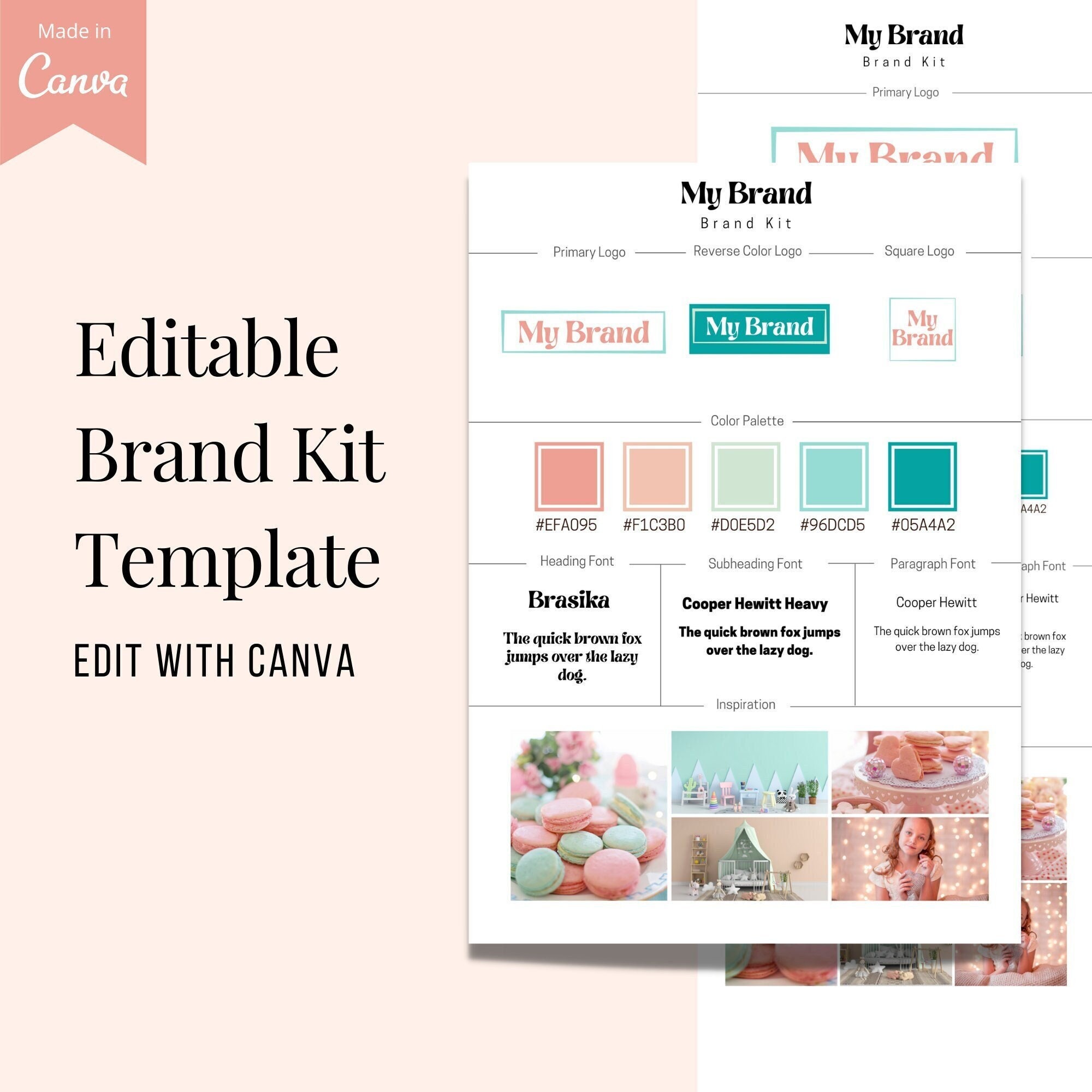 Canva Brand Kit Template Brand Board Template Pastel - Etsy