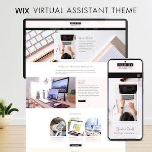 Wix Website Template, Virtual Assistant Website, Social Media Manager, Wix Template Website Design, Wix Website Design, Wix Blog Theme