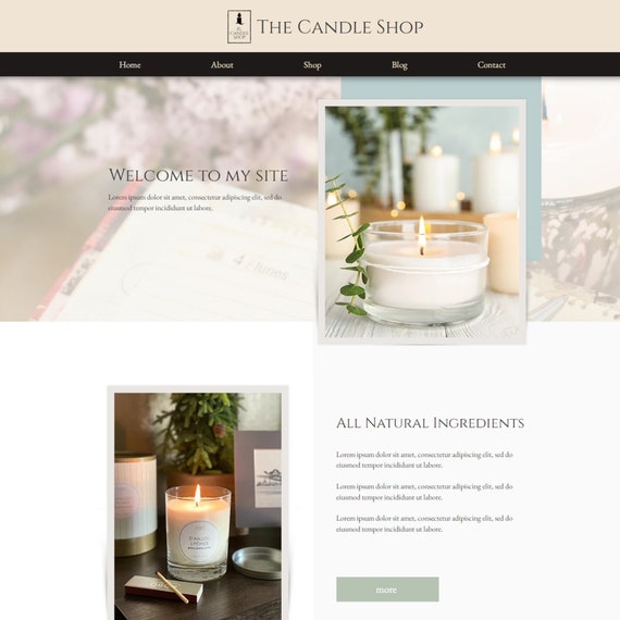 Candle Store Wix site Template Wix Template Wix Template Etsy