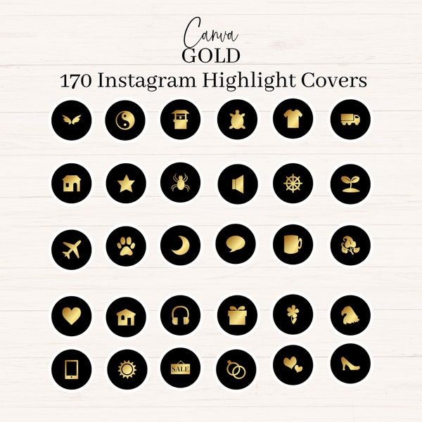 Instagram Highlight Covers, Gold Story Highlight Covers, Highlight Covers for Instagram, Icons for Instagram, Instagram Story Cover