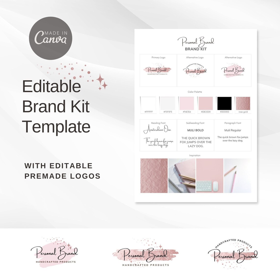Canva Brand Kit Template Brand Board Template Personal - Etsy