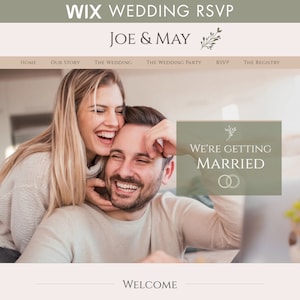 Wedding Website, Wix Website Template, Wix Theme, Wedding RSVP, Online Wedding Invitation, Digital Wedding Invitation, Save the Date website