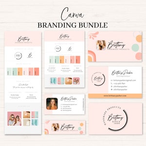 Canva Branding Bundle, Branding Kit, Complete Brand Kit, Premade Logo, Business Card, Brand Board, Email Signature, Facebook Cover, Twitter