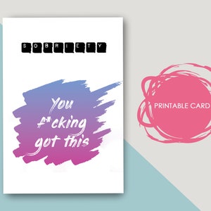 Imprimable sur la sobriété | Cadeau sobriété | Encouragement à la sobriété | Carte de récupération de la dépendance