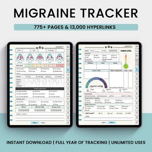 Digital Migraine / Headache Tracker Journal | Goodnotes / Notability Planner / Pain Tracker