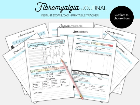 Fibromyalgia Journal Printable Pain Tracker Fibromyalgia | Etsy