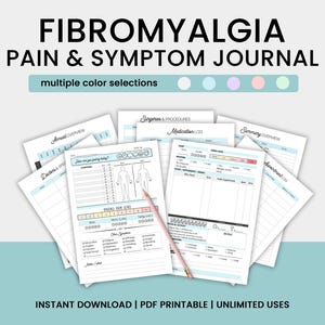 Diario de fibromialgia / Seguimiento del dolor imprimible / Seguimiento de fibromialgia / Carta estadounidense imprimible de 8,5 x 11