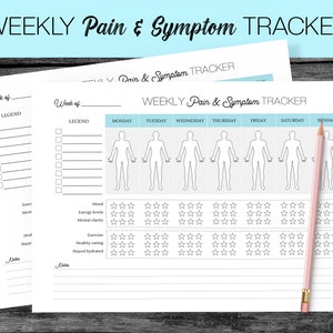 Weekly Pain & Symptom Tracker | Chronic Pain Tracker | Printable Pain Tracker