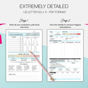 Chronic Pain Journal (printable) | Tracker | Pain &amp; Symptom Tracking ...