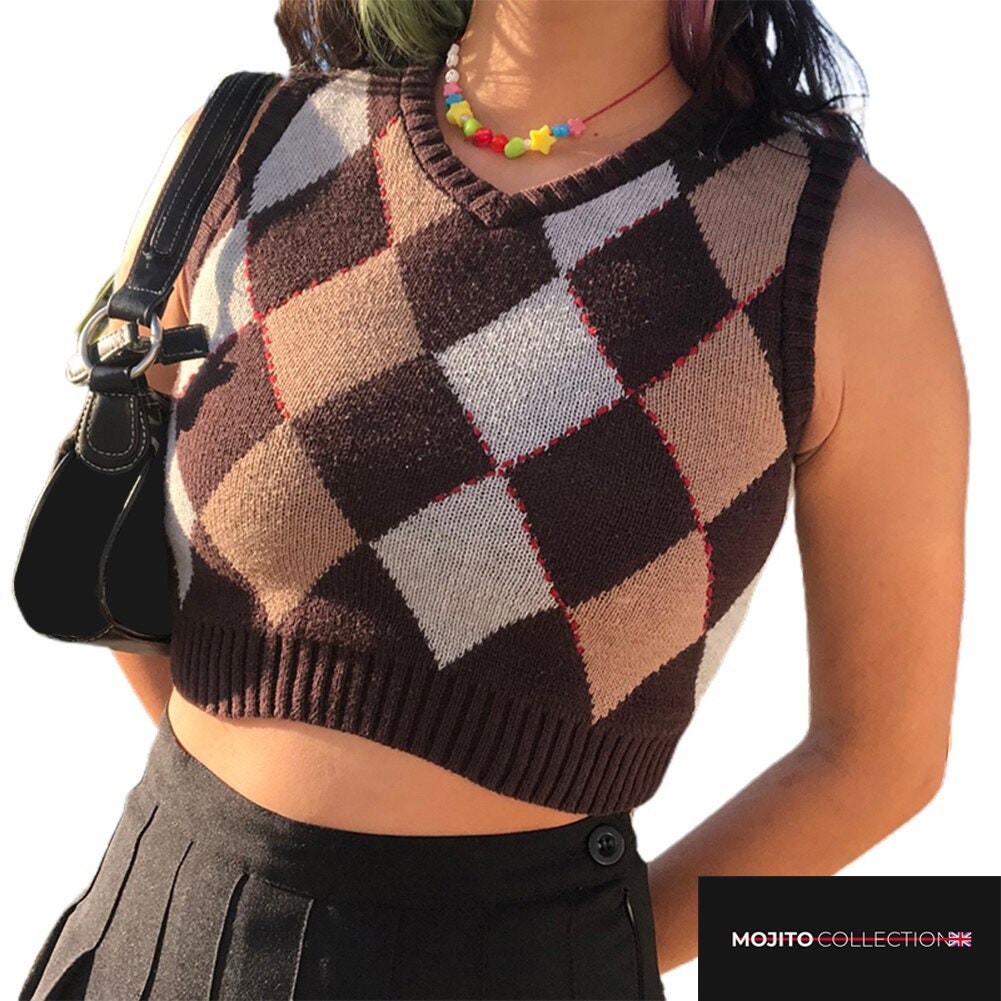 Cropped Sweater Vest - Etsy UK