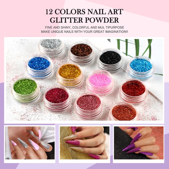 Acrylic Nail Kit Liquid - Glitter Powder with Carving Powder Set,Complete  Practice Hand Acrylic Nails With Everything,French Nail Tips,Professional