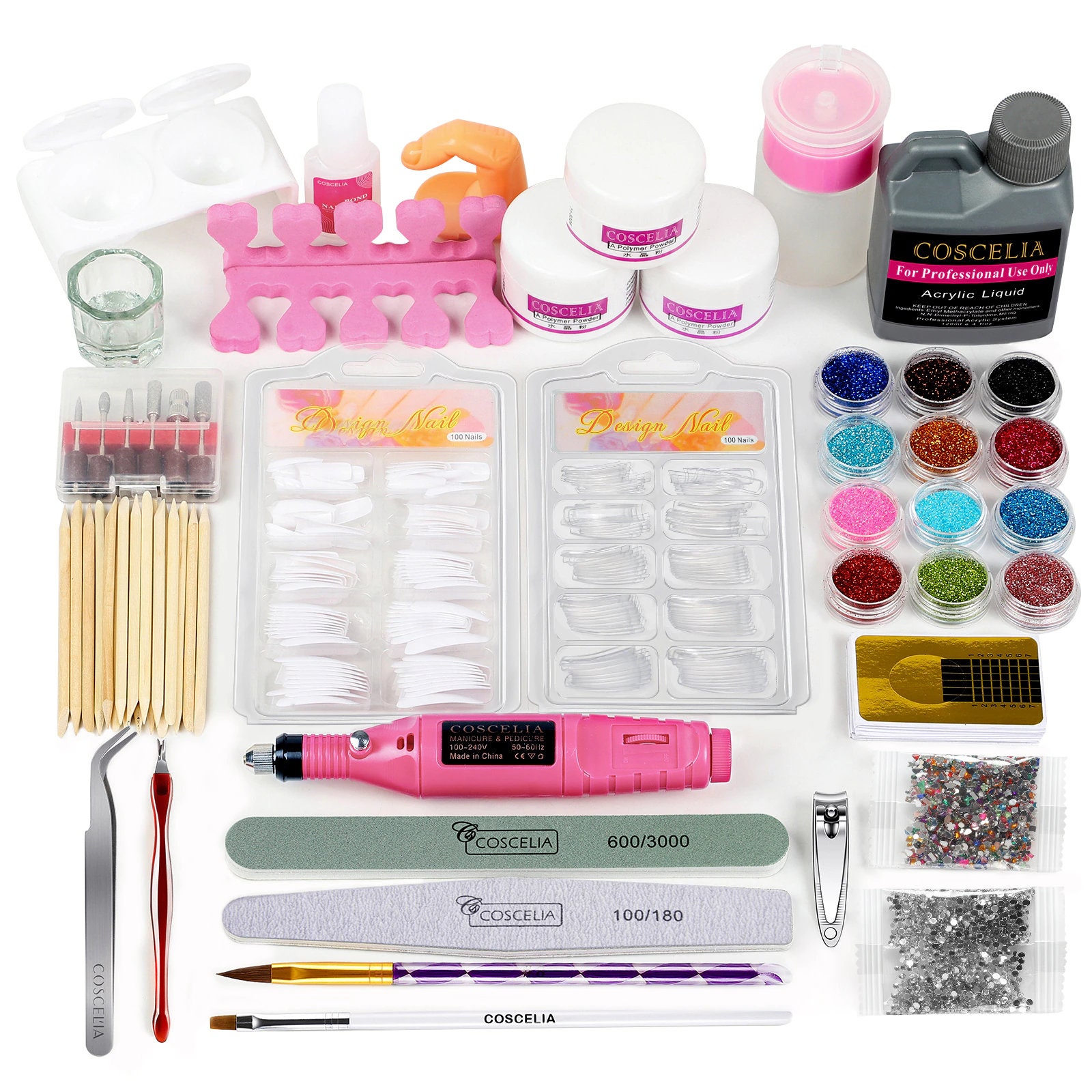 Acrylic Nail Kit with Drill - Professional Nail Kit Acrylic Set with U V  Light E | eBay