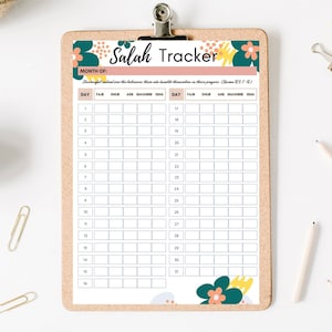 Salah Gebed Tracker, Islamitische Maandkalender, Islamitische Dagelijkse Planner, Moslim Gebed Controlelijst, Islamitische Gebedslijst, Salah Grafiek Afdrukbaar