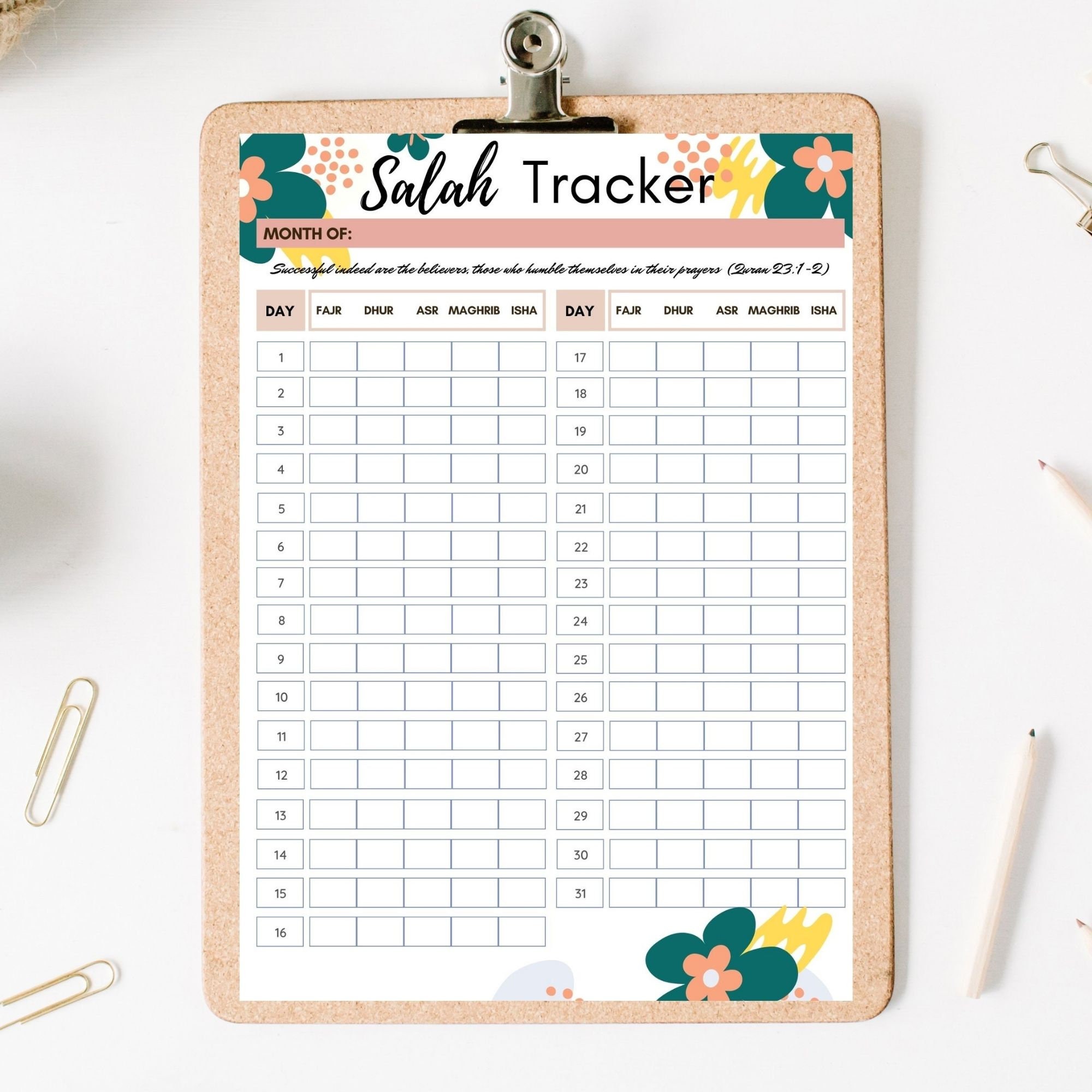 Prayer Tracker Printable