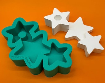 Silicone mold star wreath casting mold silicone casting mold concrete mold casting compound stars Advent wreath Christmas Advent Christmas XMAS