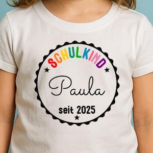 Schoolchild iron-on image personalized iron-on rainbow school enrollment name iron-on patch print patch iron-on motif school cone first class