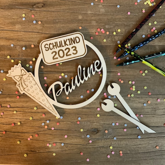 Cake Topper Caketopper Topper Wood Gift for School Enrollment Pendant Wall Decoration Reminder Personalized Desired Name 2023 Decoration