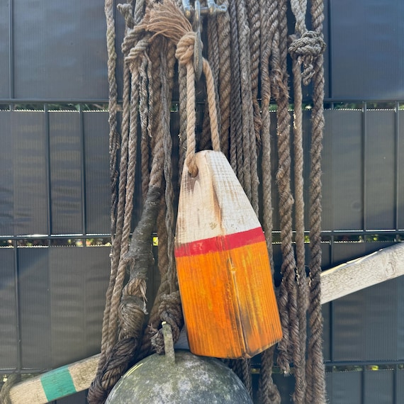 Wooden buoy maritime decoration beach Baltic Sea moin decoration wooden buoy sea seafaring float beach house