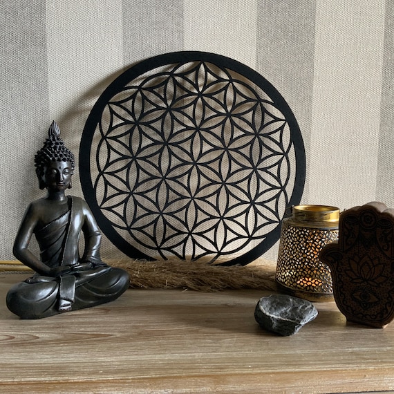 Flower of life flower of life sacred geometry deco yoga spiritual black or colored