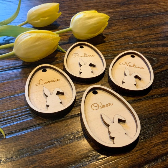 Easter pendant wooden name Easter egg personalized Easter bush egg wooden decoration decoration desired name