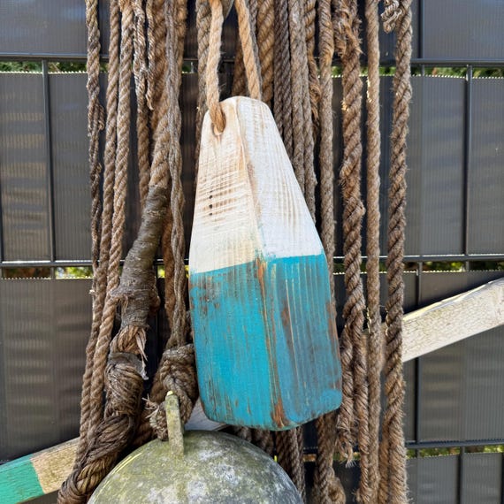 Wooden buoy maritime decoration beach Baltic Sea moin decoration wooden buoy sea seafaring float beach house