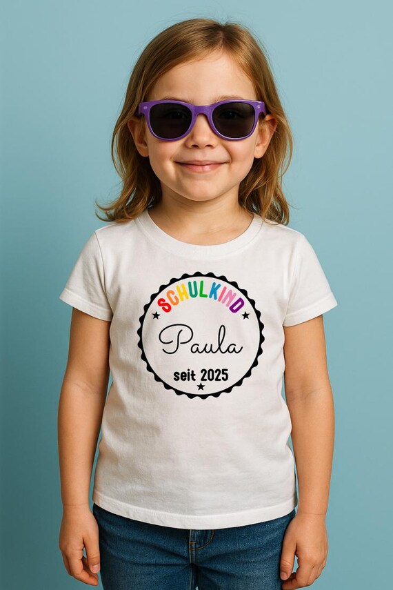 Schoolchild iron-on image personalized iron-on rainbow school enrollment name iron-on patch print patch iron-on motif school cone first class