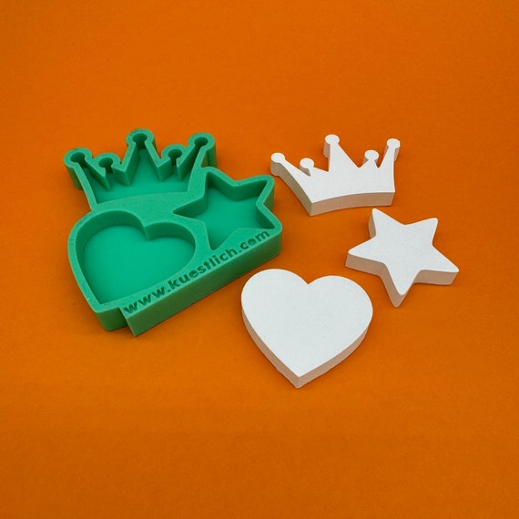 Silicone mold crown heart star mold silicone mold concrete mold casting compound gift