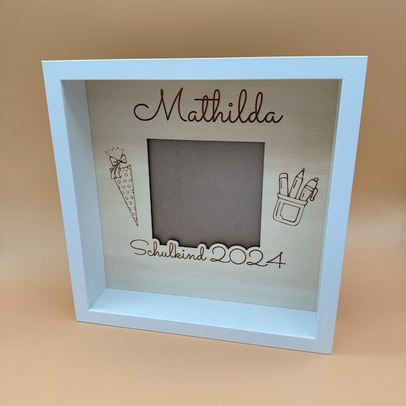 Photo frame school child 2024 memory 25 x 25 cm school enrollment gift school start picture frame photo