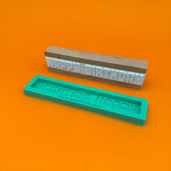 Silicone mold Happy Birthday blocks casting mold silicone casting mold concrete mold casting compound block mold gift birthday