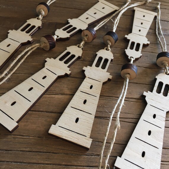 10 x wooden pendant lighthouse maritime anchor boat Baltic Sea decoration tree decoration coast