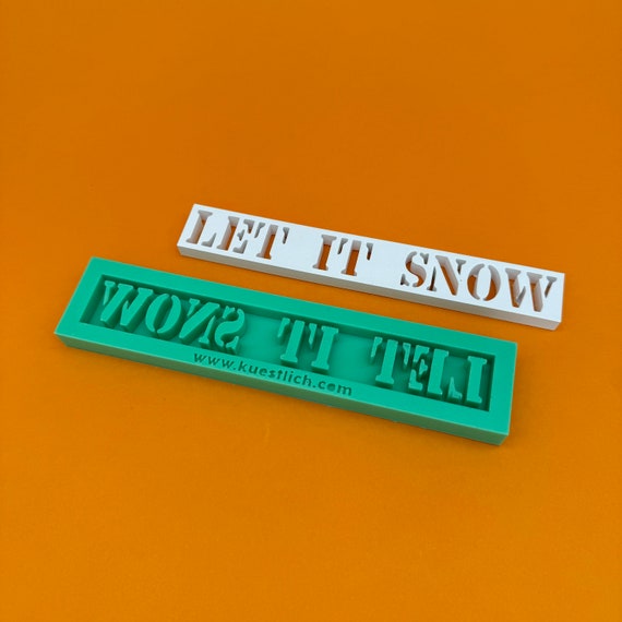 Silicone mold LET IT SNOW blocks casting mold silicone casting mold concrete mold casting compound block mold