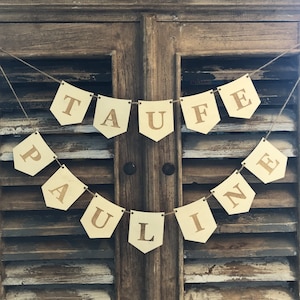 Guirnalda de letras nombre de madera guirnalda bautismo escuela niño banderín cadena decoración confirmación cumpleaños letras de guirnalda de madera letras