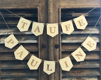 Letter garland wooden name garland baptism school child pennant chain decoration confirmation birthday wooden garland letters letters