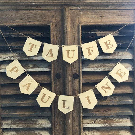 Letter garland wooden name garland baptism school child pennant chain decoration confirmation birthday wooden garland letters letters