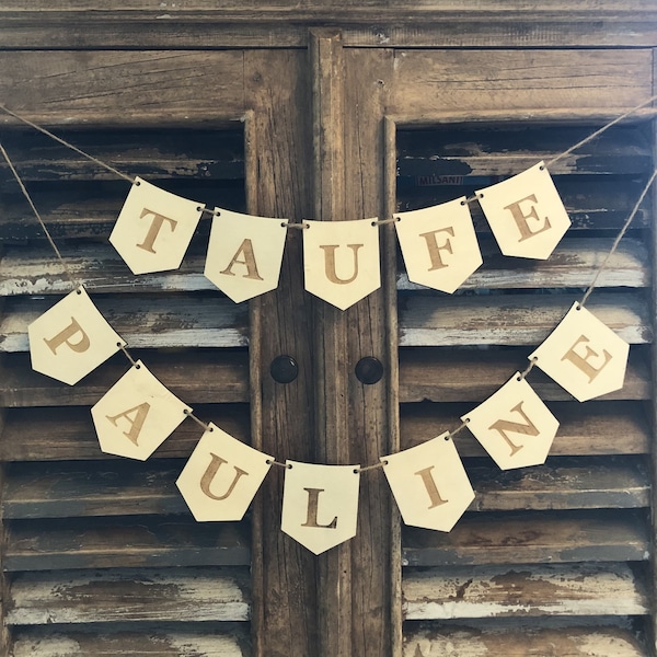 Letter garland wooden name garland baptism enrollment school child pennant decoration confirmation birthday wooden garland letters Letters