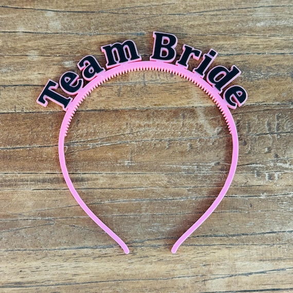 "Team Bride" Headband | Fun Party Accessory | Fun Decoration Gag Gift for Friends | Pink Party Crown | 30th, 40th, 50th, 60th, 16th Birthday Party