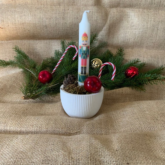 Shell fluted grooves Christmas candle nutcracker decoration gift gift set