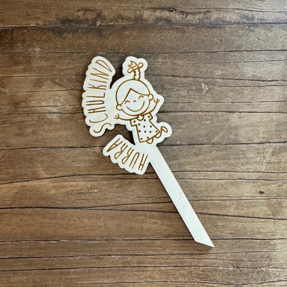 Hurra Schoolchild Topper Wood School Enrollment 2025 Cake Cake Back to School Child Cake Topper Girl