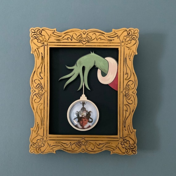 Wall picture Christmas Grinch xmas decoration decoration lighting photo wall decoration wood wooden picture LED personalized Christmas ball gift