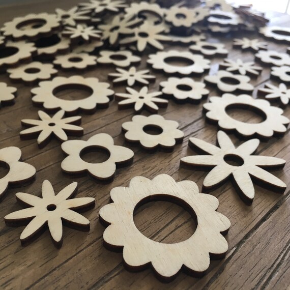 50 x Flowers Table Decoration Flowers Flowers Flowers Wood DEKO Scatter Decoration Craft Floristry