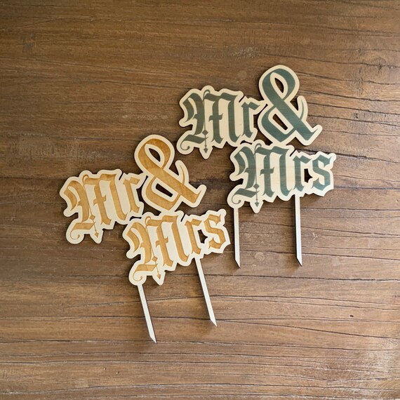 MR & MRS Wedding Wedding Cake Topper Cake Topper Topper Wood Bridal Cake Cake