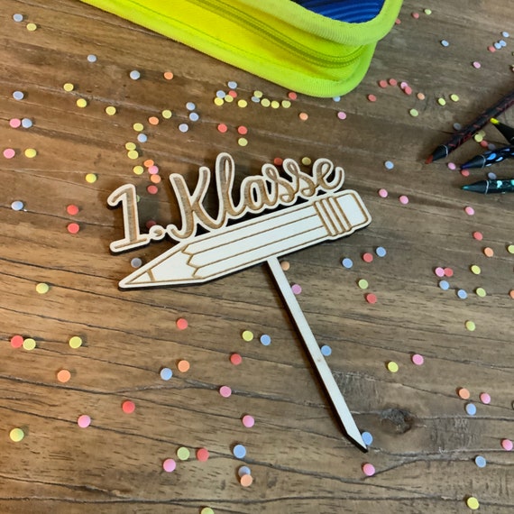 1st grade school enrollment school start cake topper caketopper schoolchild wood school decoration school starter