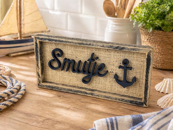 Smutje picture, wooden, maritime, gift, wall art, Baltic Sea, sea, home, anchor, coast, wall decoration, decor, ahoi moin