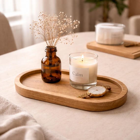 Schale Deko Dekoration Eichenholz Tablet Teller Holz oval Geschenk Geschenkidee Hygge Bad Wohnzimmer Tisch Schmuck Schmuckschale Ablage