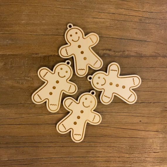 4 x Pendant Gingerbread Man XMAS Tree Decoration Christmas Christmas Tree Wooden Hanger Gingerbread Cookies Gingerbread Man 2025