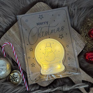 Kerstlichtdoos "Sneeuwbol Sneeuwpop" - incl. LED-lichtsnoer, batterij & cadeauzakje, souvenir, cadeau 3D geprint