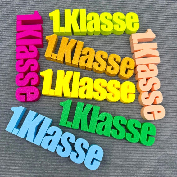 1st grade gift school enrollment schoolchild 3D lettering school schoolchild colorful colored decoration boy girl first grade decoration