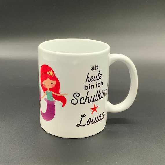 Mug for school enrollment personalized mermaid schoolchild gift idea gift girl school start